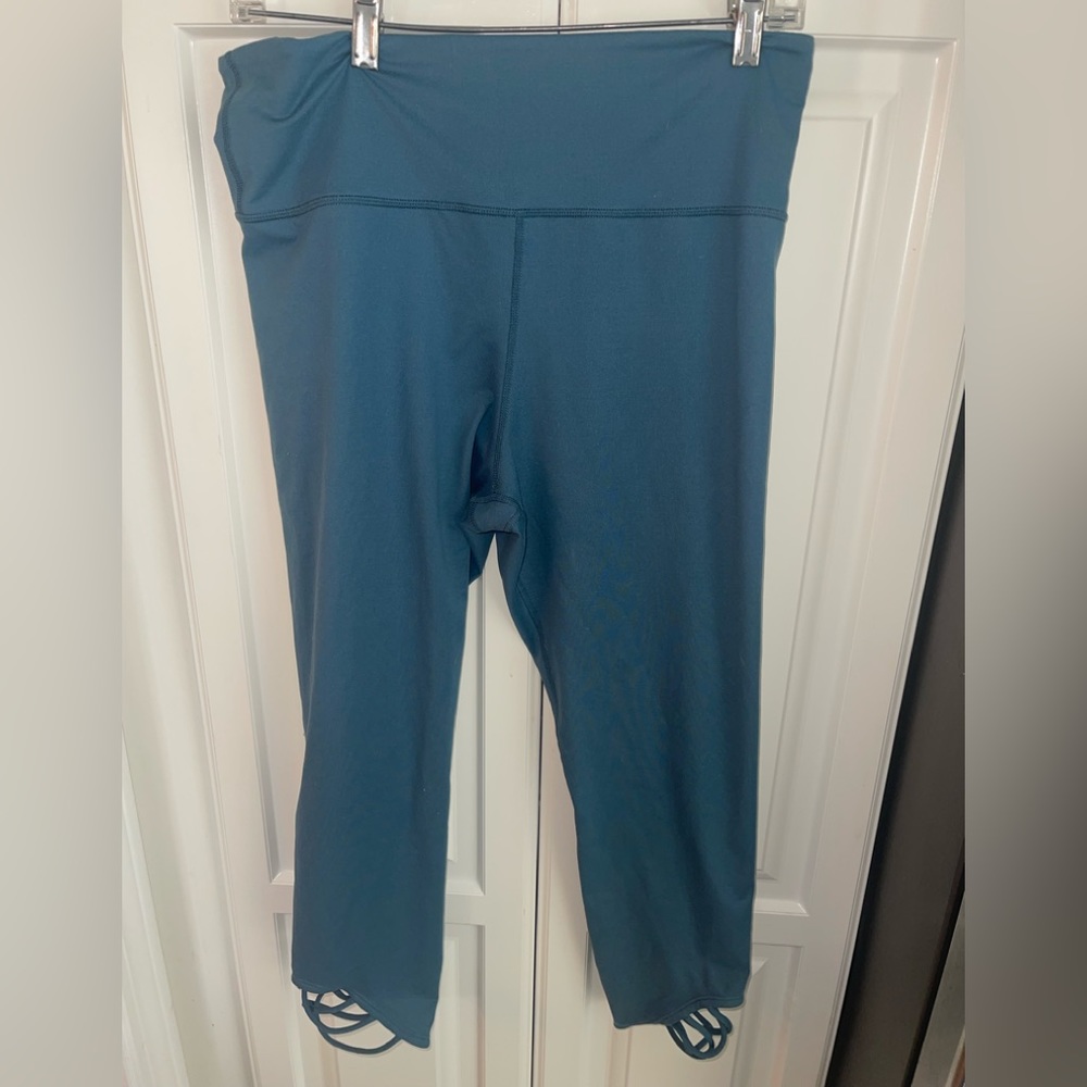 Joy Lab Blue‎ Capri Lattice Leggings Womens Sz Large